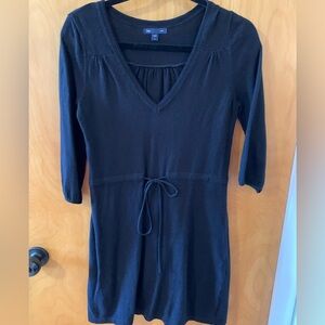 Black V-Neck Sweater Dress